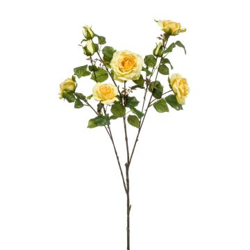 Artificial rose stem HUMAM, yellow, 4ft/110 cm