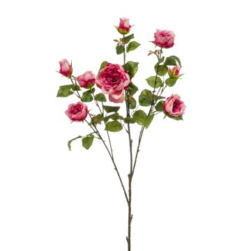 Artificial rose spray KHALED, pink-fuchsia, 4ft/110 cm