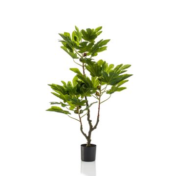 Artificial fig tree TAPIWA with fruits, synthetic trunk, green, 3ft/95 cm