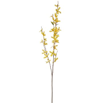 Fake forsythia branch SUKOTI with blossoms, yellow, 30"/75cm