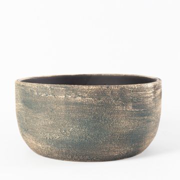 Flower bowl made of ceramic AETIOS, colour gradient, blue-gold, 5"/13cm, Ø11"/28cm