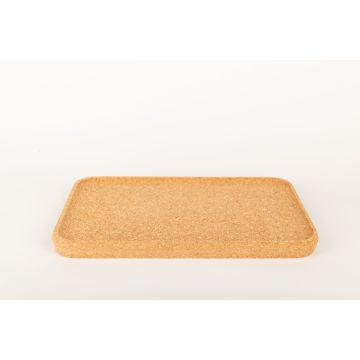 Rectangular cork serving tray FUENTES made of agglomerated cork, natural, 17"x11"x1.2"/43x28x3cm