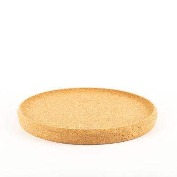 Round cork serving tray FUENTES made of agglomerated cork, natural, 1.2"/3cm, Ø11"/29cm