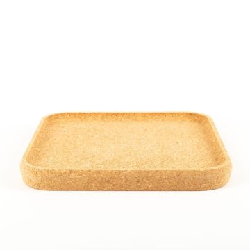 Square cork serving tray FUENTES made of agglomerated cork, natural, 11"x11"x1.2"/29x29x3cm