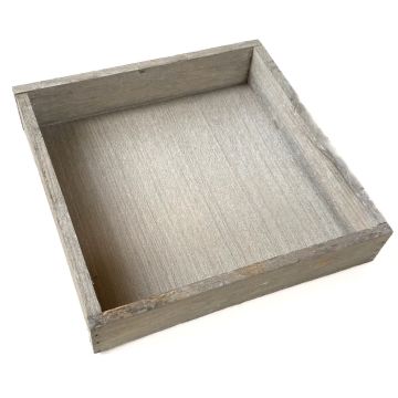 Square wooden tray MARTAL, natural-lightly whitewashed, 12"x12"x1.6"/30x30x4cm