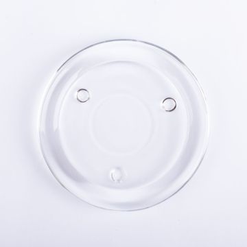 Round candle plate VINCENTIA made of glass, clear, Ø4.3"/11cm