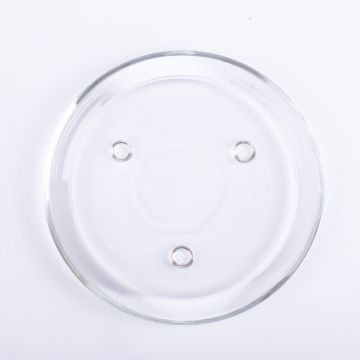 Round candle plate VINCENTIA made of glass, clear, Ø5.5"/14cm