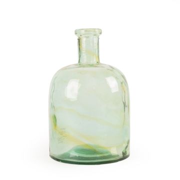 Decorative bottle made of glass ROMEA, recycled, clear-green, 9"/24cm, Ø6"/15cm