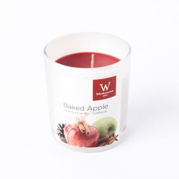 Wax candle with fragrance ASTRID in glass, Baked Apple, dark red, 3.1"/7,9cm, Ø2.8"/7,1cm, 28h