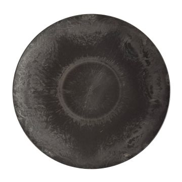 Round serving tray JEFFERSON, synthetic, black, 2"/5cm, Ø18"/45cm