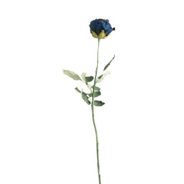 Artificial rose FREIDA, Eco Collection, royal blue, 26"/65cm, Ø2.8"/7cm