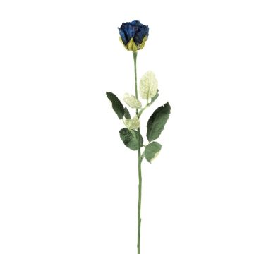 Artificial rose FREIDA, Eco Collection, royal blue, 24"/60cm, Ø1.6"/4cm