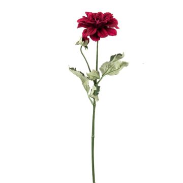 Artificial flower branch Dahlia GINGER, Eco Collection, dark pink, 24"/60cm, Ø4"/10cm